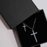 DOUBLE CROSS NECKLACE - 925 SILVER