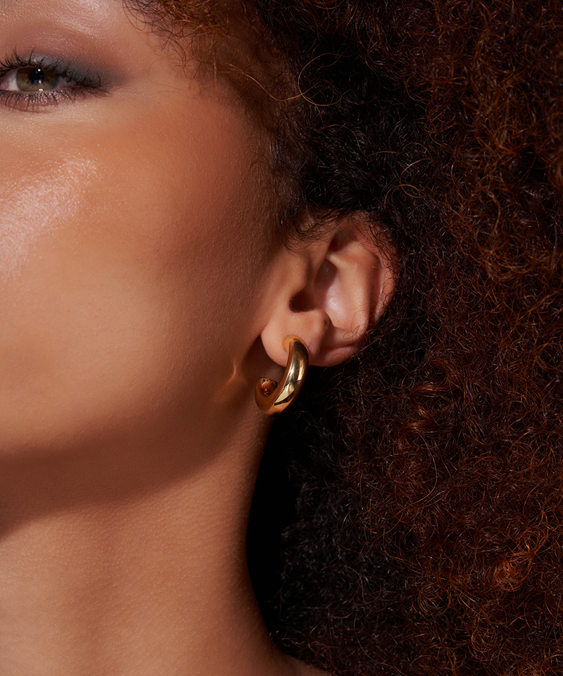 SIGNATURE HOOPS Ø25 MM GOLD PLATED 