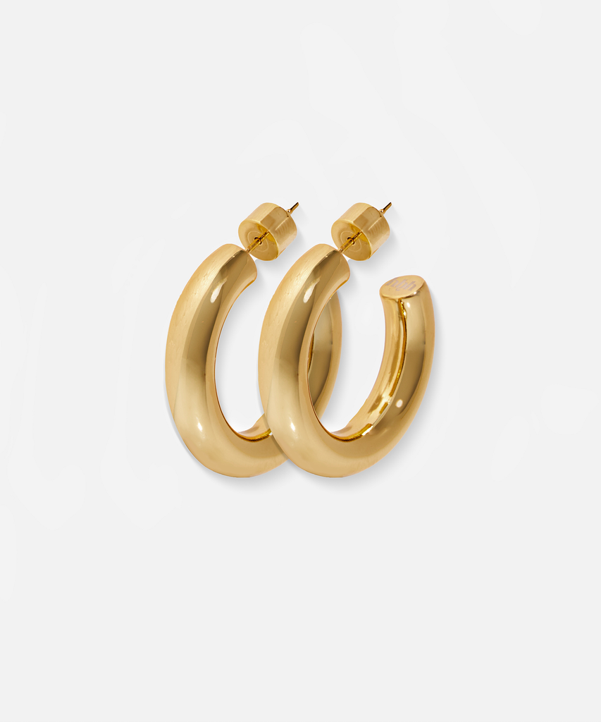 SIGNATURE HOOPS Ø 30MM GOLD PLATED 